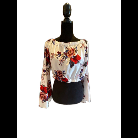 Shein Off the Shoulder Midriff Size  XL Blouse Top - Picture 1 of 10